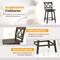 24/29 Inch Bar Stool Set of 2 Wooden Bar Chairs with Rubber Wood Frame, Adjustable Height, Modern Design